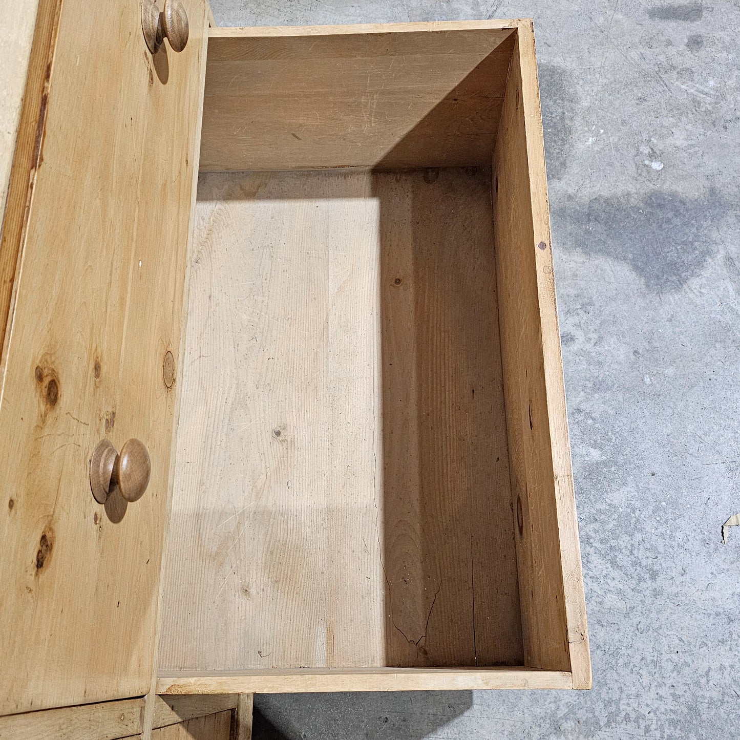 Antique English Pine Linen Press / Wardrobe - circa 1870