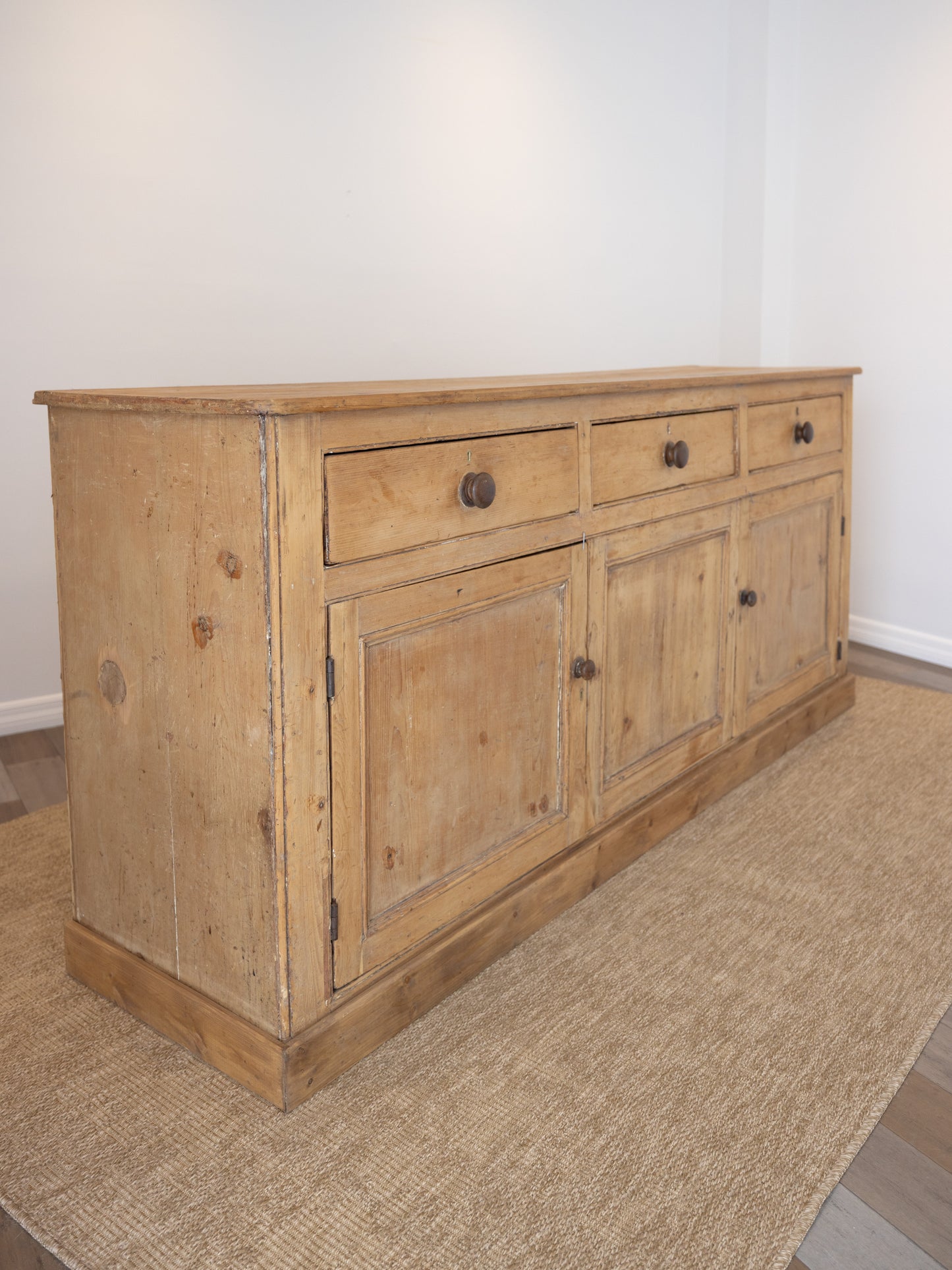 Antique English Pine Sideboard - Circa 1880