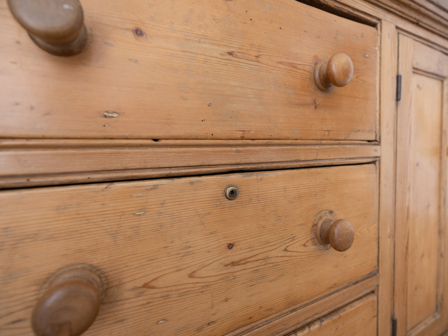 Stately Antique English Pine Sideboard Kitchen Island -
Circa 1870