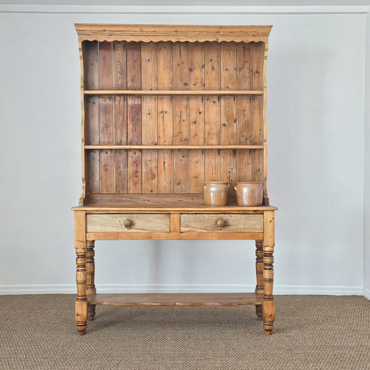 Antique English Pine Welsh Dresser - Circa 1890