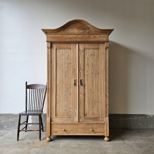 Antique pine arched cabinet wardrobe