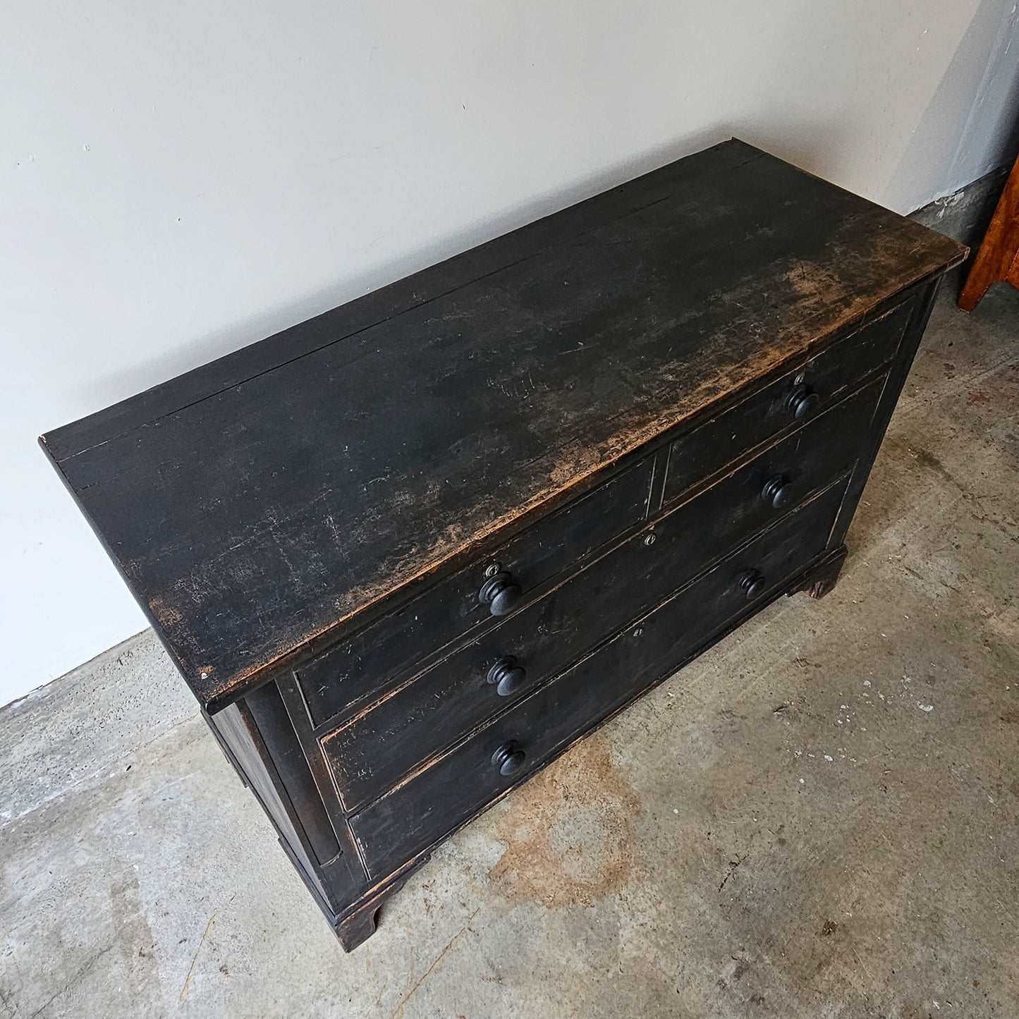 Antique Ebonized Pine Chest of Drawers - Circa 1830