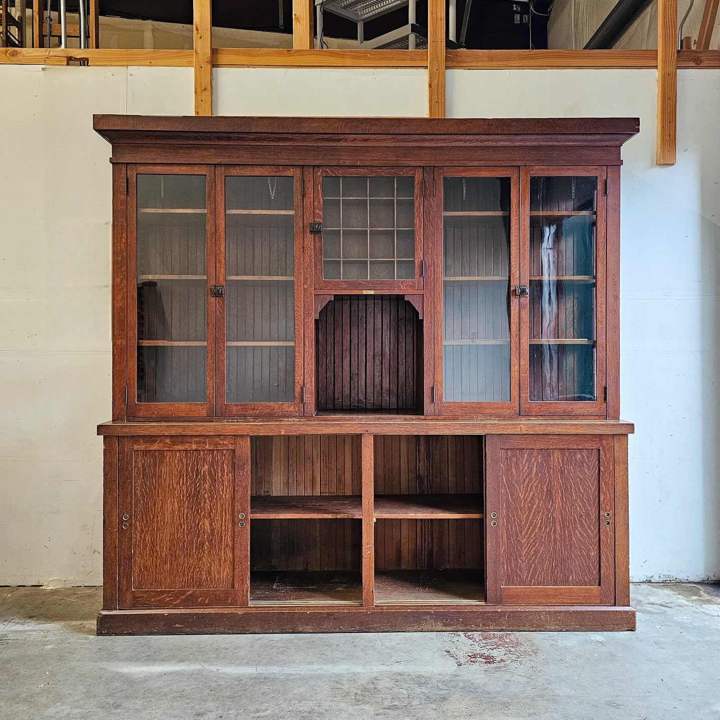 Stately Antique general store display cabinet