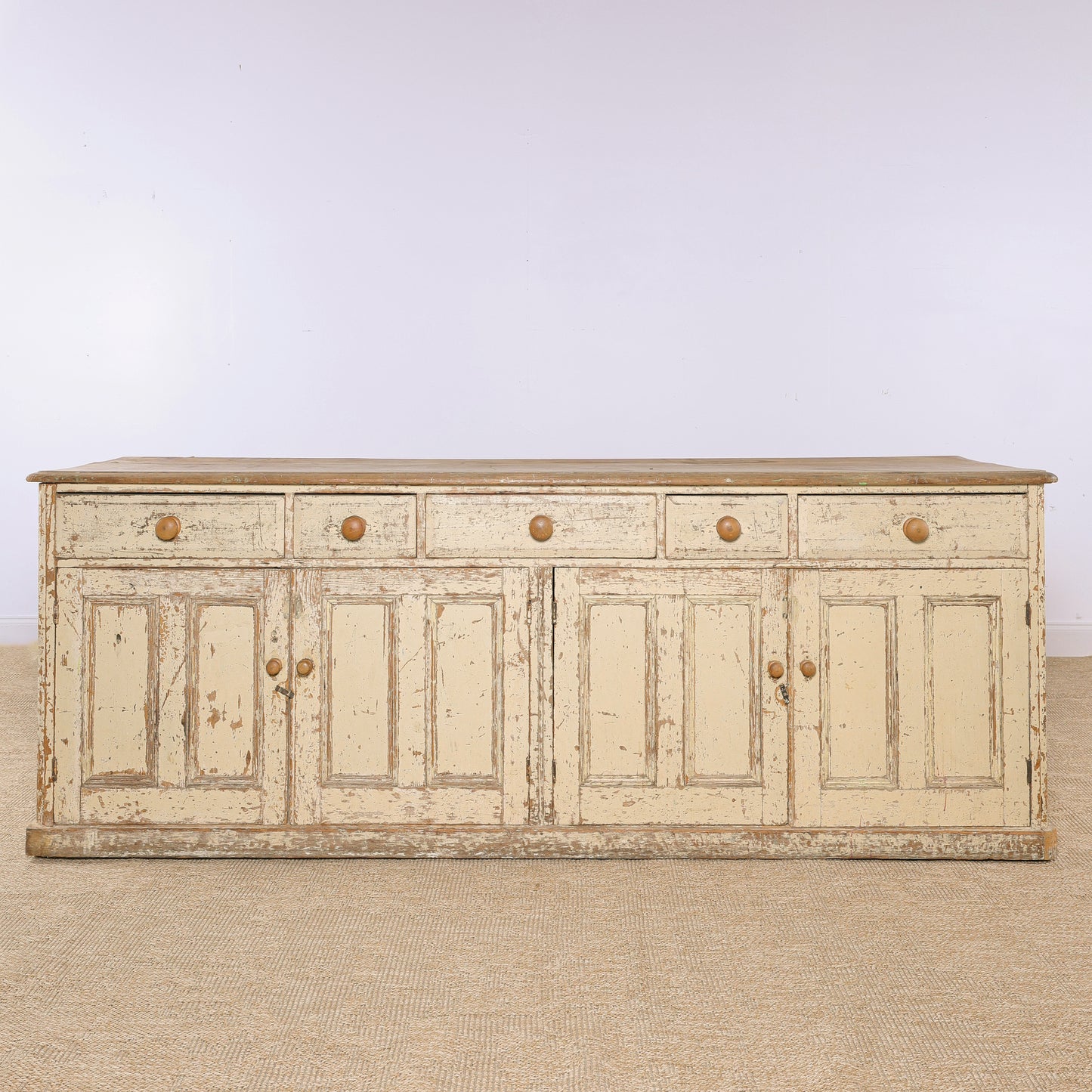 Antique English Painted Pine Sideboard | Circa 1870