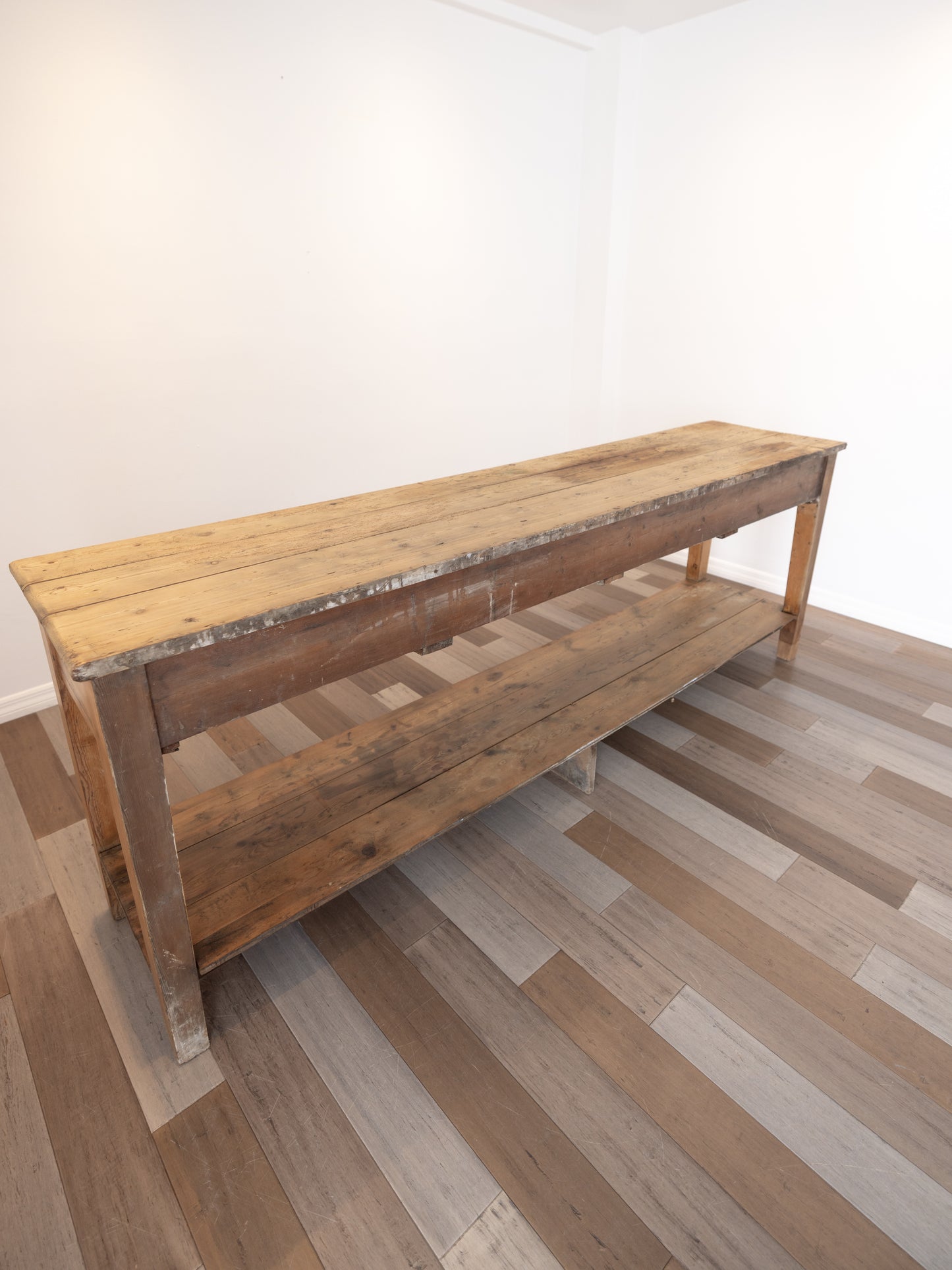 Impressive Antique English Pine Pot Board Dresser Base  - Circa 1850