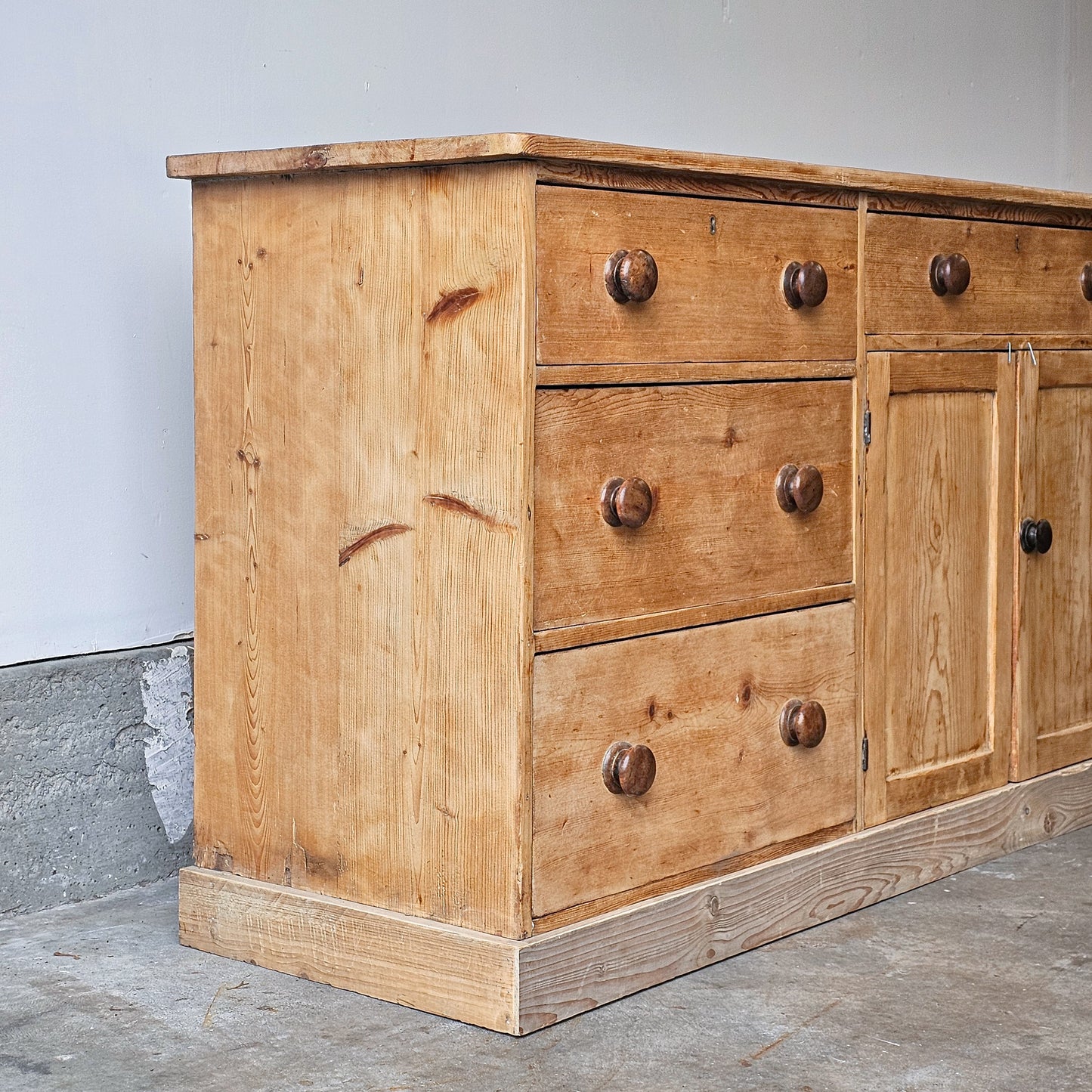 Antique English Pine Kitchen Dresser Base (Sideboard) - Circa 1870