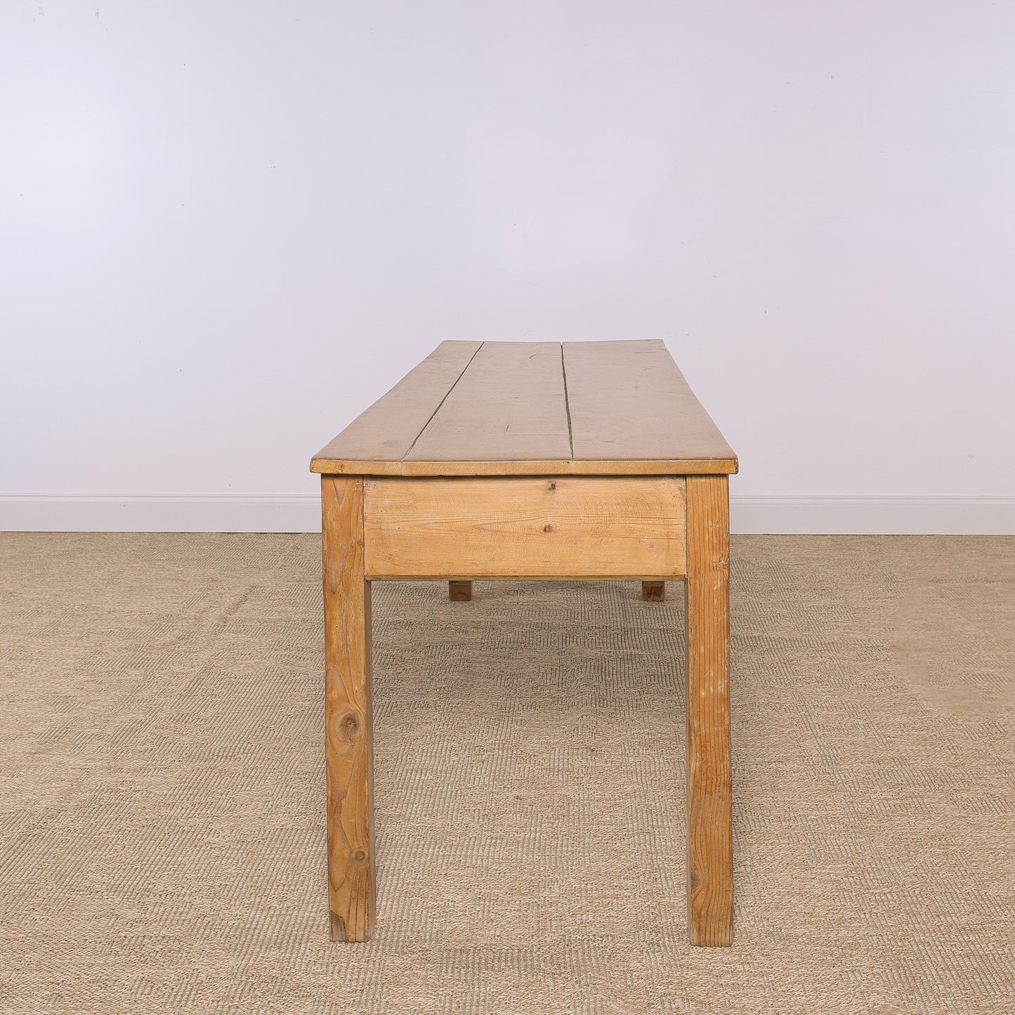 Antique Pine Farmhouse Table with Two Drawers | Circa 1880