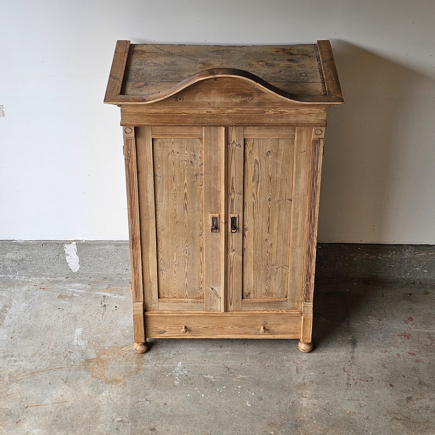 Antique pine arched cabinet wardrobe