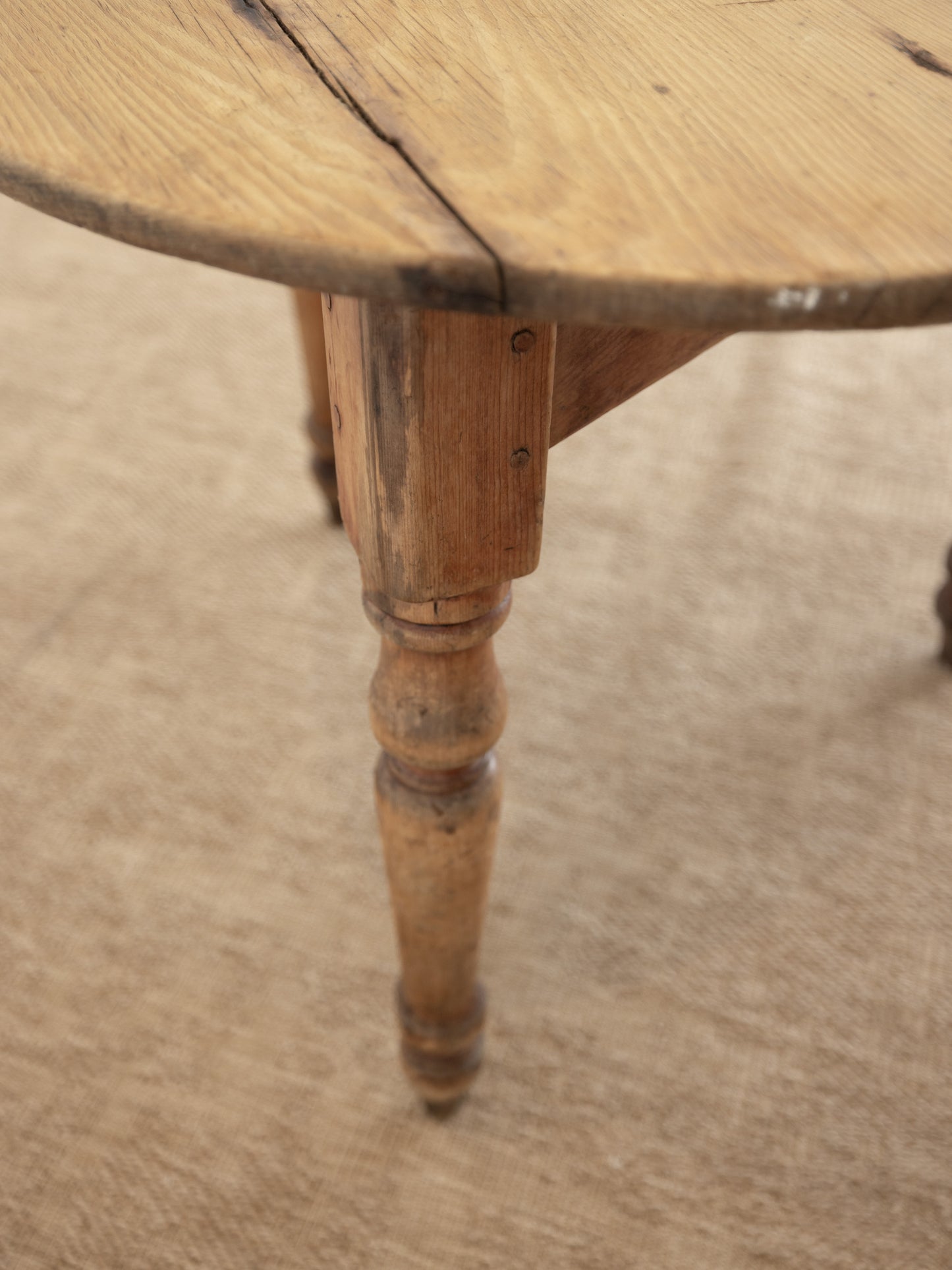 Antique English Pine Cricket Table - Circa 1870