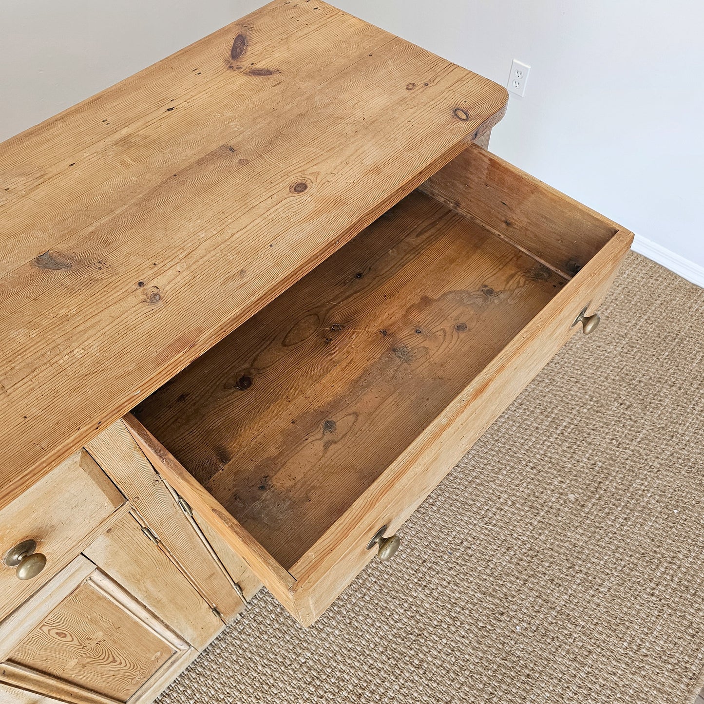 Antique English Pine Sideboard - Circa 1870